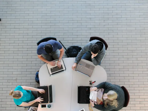 students studying