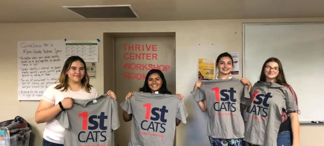 Ajo HS Students visiting campus and wearing 1st cats T-shirts