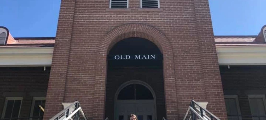 Ajo HS Students posing in front of Old Main 