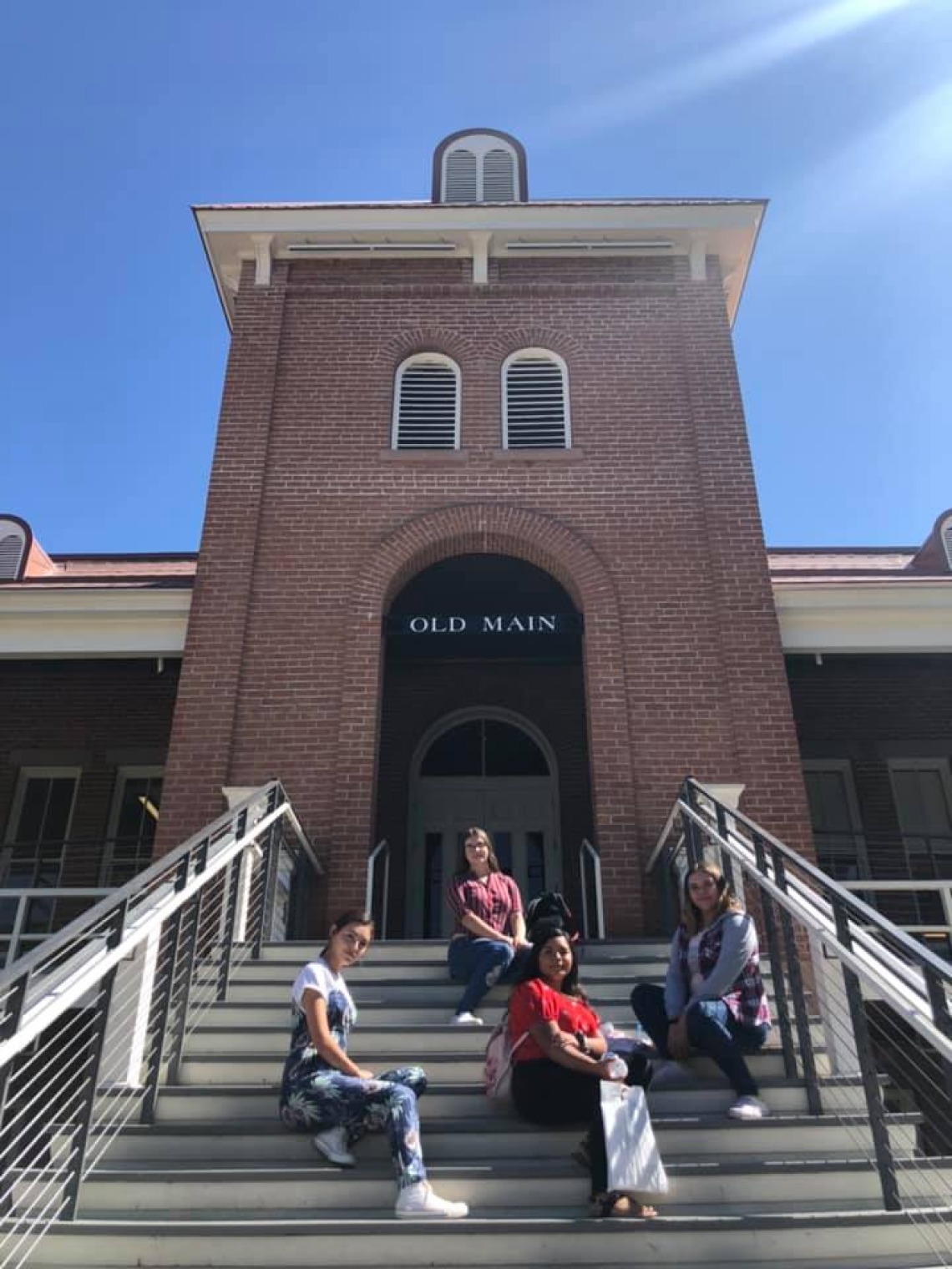 Ajo HS Students posing in front of Old Main 