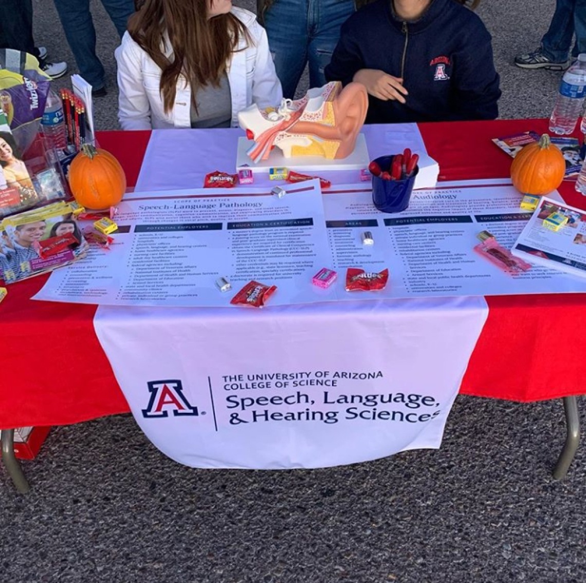 Table set up from the homecoming career fair at Sahuaro High